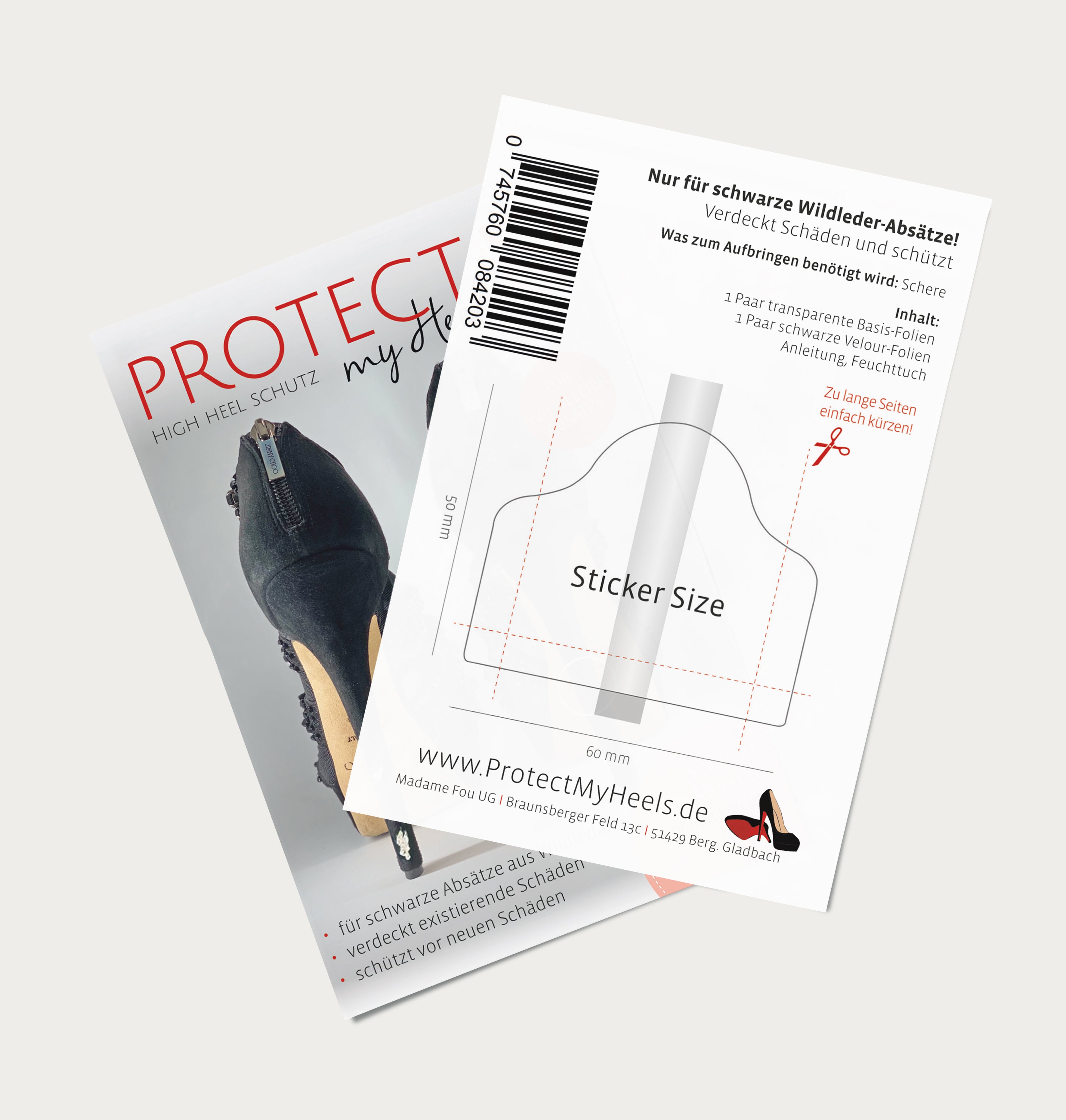 Absatzschutz für High Heels (Wildleder Stiletto) – Schwarz – ProtectMyHeels®